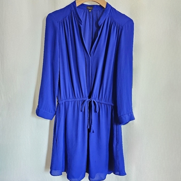 🇨🇦 Aritzia T. Babaton Long Sleeve Silk Bennett Dress - Cobalt Blue - Picture 3 of 16